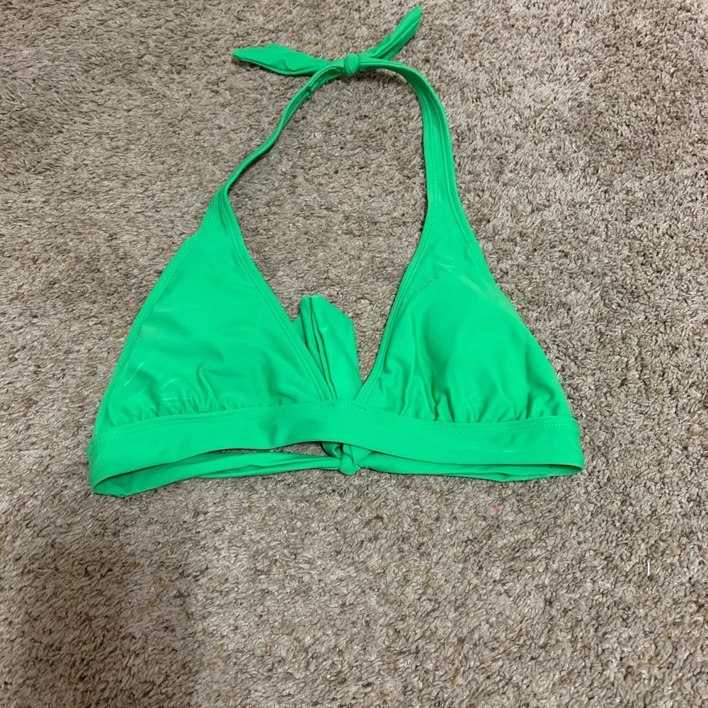 Womens green triangle swim top